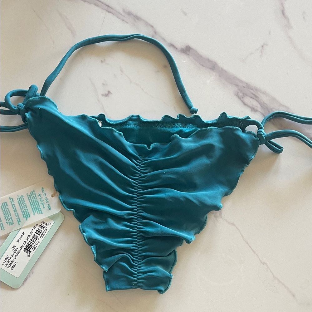 Luli Fama Turquoise Bikini Bottom with Ruffles - Picture 4 of 5